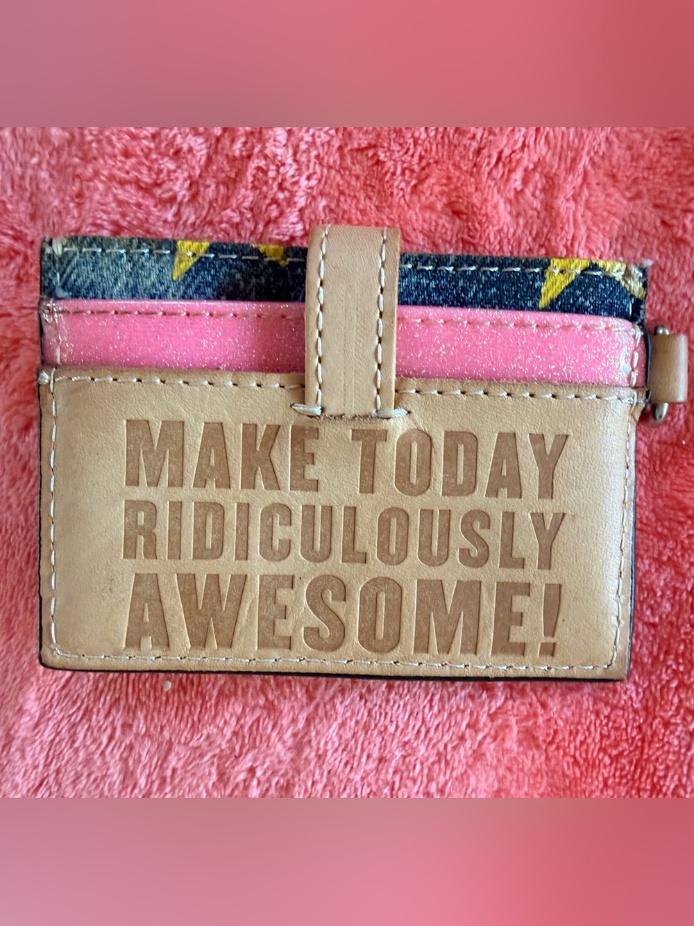 Consuela Pink and Tan Credit Card Wallet